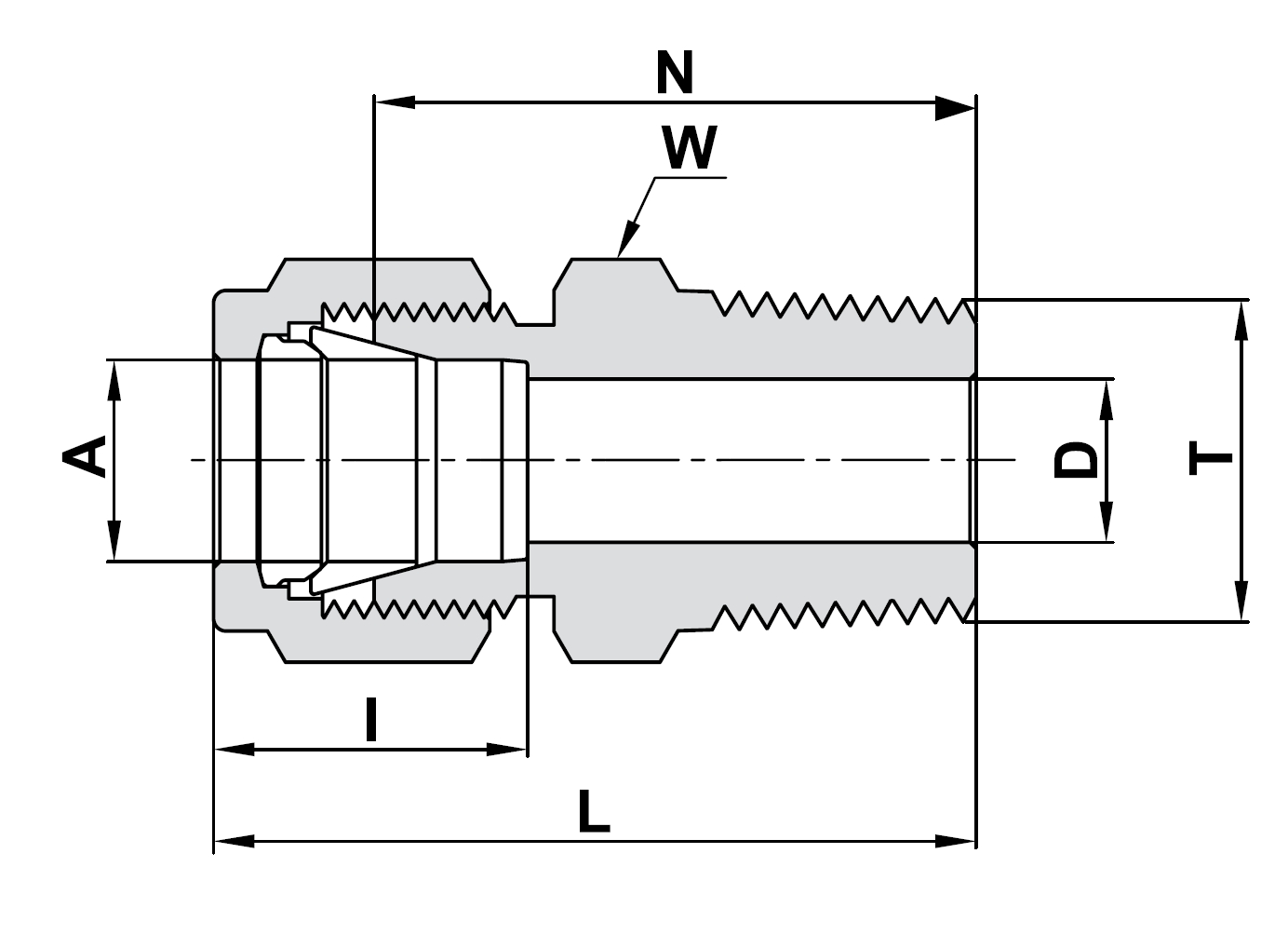 768L Stainless Steel Male Tube Butt Weld Connector | Clean Weld ...