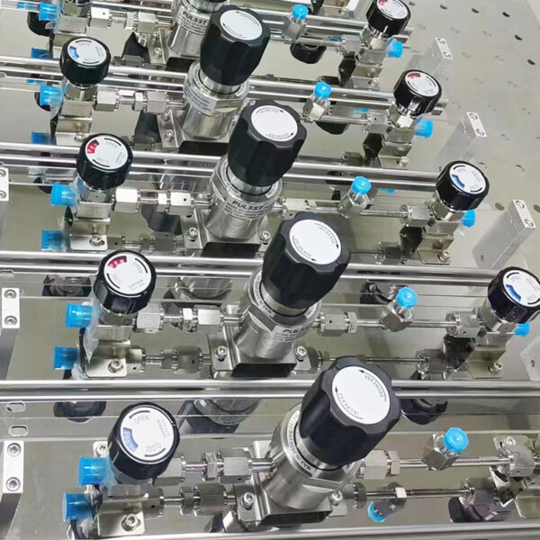 High Purity Semi-Auto Stainless Steel Changeover Manifold System, Nitrogen High Pressure Control Panel With Semiconductor Valve Manifold Box Diaphragm Valves