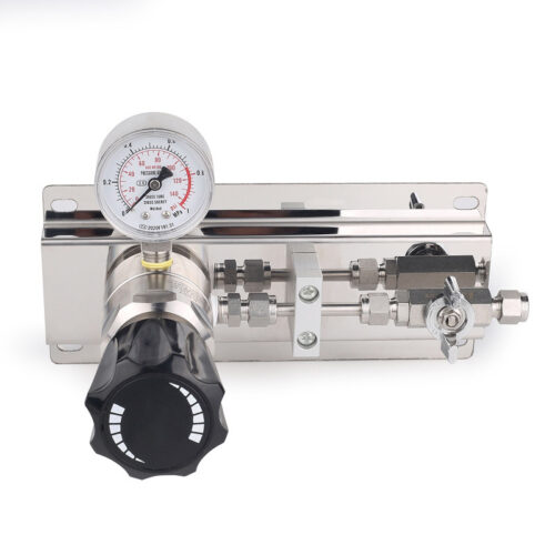 High Purity Gas Cylinder Semi Automatic Changeover Manifold Regulator Panel 3000psig Stainless Steel Gas Control Panel 1/8 Npt With Gauge